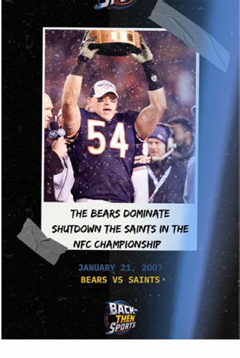 January 21st, 2007: The Chicago Bears defeat the New Orleans Saints in the NFC Championship Game #dabears #chicagobears #beardown #bears #nfl