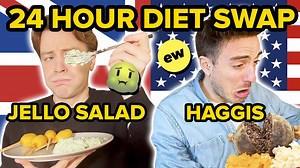 Join Tom, a Brit, and Jeff, an American, as they swap gross food items for 24 hours. Who'll be able to put together the worst menu? | BuzzFeed Food