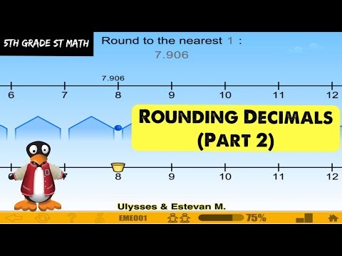 Rounding Decimals (Part 2) - 5th Grade ST Math With JiJi The Penguin