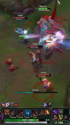 Ez Animation Cancel Vs Aurora!😎#gnar #leagueoflegends #gnarclips #shorts