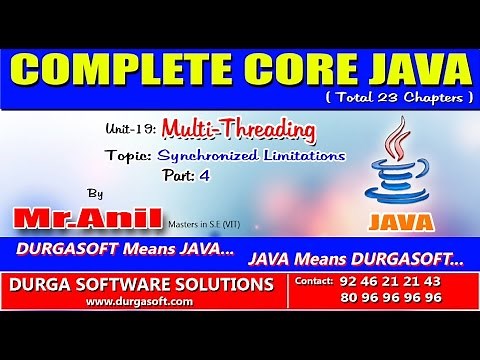 Core Java-Multi-Threading-Synchronized Limitations-Part 4