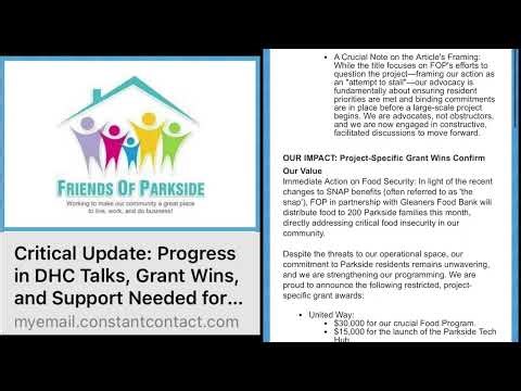 Progress in DHC Talks, Grant Wins, and Support Needed for Our Community Heart: Critical Update: