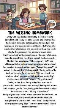 English Learning Story: The Missing Homework Simple English: Easy English Short Story for Beginners