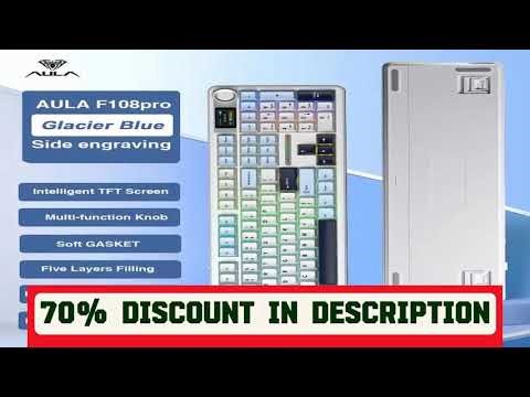 A must-have product! AULA F108 Pro Gaming Mechanical Keyboard Tri Mode Custom Multi-Knob Screen RG