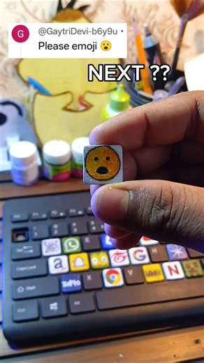 Turning My Keyboard Key into a Surprised Emoji! ⌨️😲 #DIY #KeyboardArt#CustomKeyboard #Emoji #Crafts