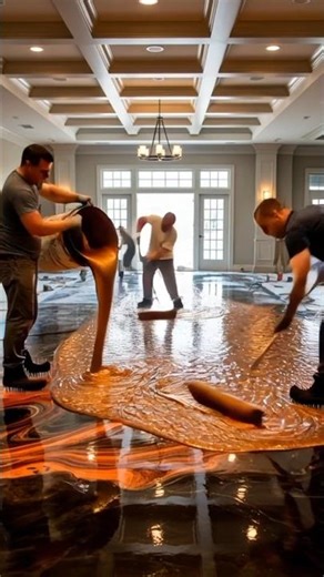 THIS FLOOR IS UNREAL Luxury Lava Metallic Room #shorts #youtubeshorts