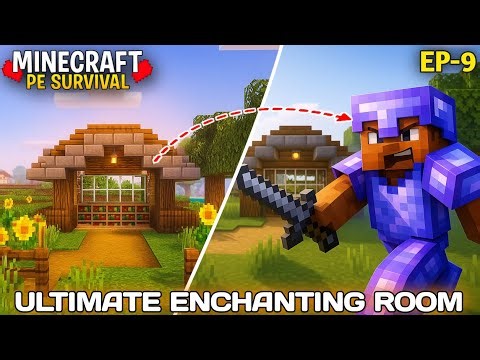 Minecraft enchanting room & Op enchanted arrow 🔮 | Minecraft Survival Ep 9