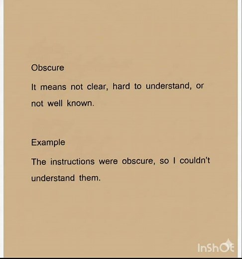 Obscure Meaning Explained