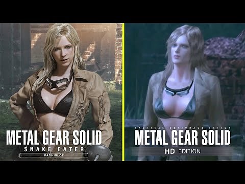 Metal Gear Solid 3: Snake Eater Pachinko vs Original HD Collection All Cutscenes Comparison