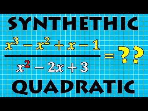 How to do Synthetic Division by a Quadratic Divisor | VCE SPECIALIST MATHS
