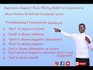 Sophomore English (Basic writing skills) in translation to Afaan Oromoo and Amharic language part 2.
