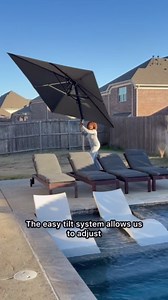 PURPLE LEAF 8' X 8' Tilting Patio Umbrella with Base Outdoor Cantilever Swivel Square Umbrella with Tilt Aluminum Offset Umbrella with 360-degree Rotation for Garden Deck Pool Patio Grey