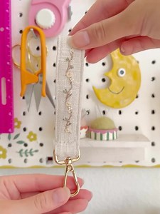 Mini Embroideried Key Chain/key Fob/wrist Strap - Etsy