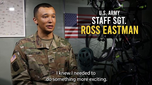 "I knew I needed to do something more exciting, see the world, & I knew that I had a higher calling. I had a mission to serve." Check out Staff Sgt. Ross Eastman's #MyArmyStory and learn more about how the Army helped him achieve his goals. #WhyIServe | U.S. Army