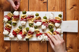 Antipasto Skewers Are Like Charcuterie & Pasta Salad All In One Bite