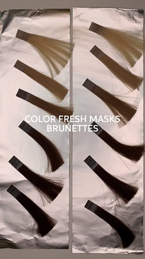 Our #ColorFreshMask in Chocolate Touch 🍫 revives #Brunette hair for a richer chocolate shade, and Cool Espresso ☕️ eliminates warm tones for cooler results with added shine ✨ Which one are you going for? 😉 #wella #wellahair #hairtok #hairoftiktok #haircare #haircolor #hairtutorial