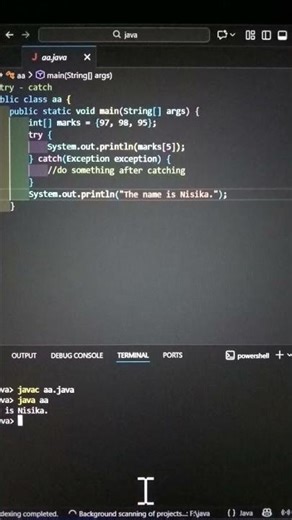 java try catch program