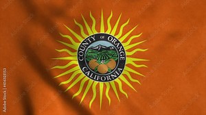 Orange county flag, state of California, United States of America
