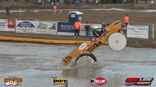 The Swamp Buggy Races 2026 Winter Classic Air Cooled Final featured Native Mullet and the fan favorite Tonka Tonka put the wheels up like always coming out of the Sippy Hole! Native Mullet may have won the class but Tonka won over the fans once again! #SwampBuggy #wheelsupwednesday #wheelsup | Red Line Motorsports Media