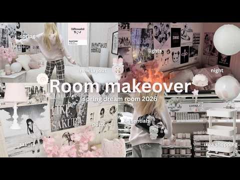 ROOMMAKEOVER 🖇️ | AESTHETIC, pink swag, ikea shopping haul, decorating, & organizing (pinterest) 🎀