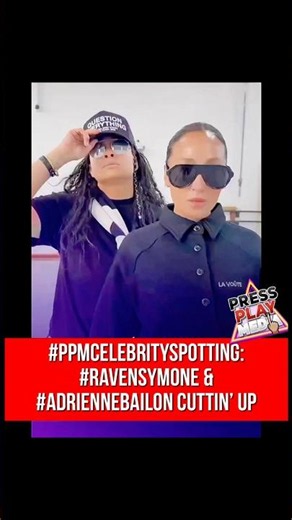 #RavenSymone & #adriennebailon spotted cuttin’ up.