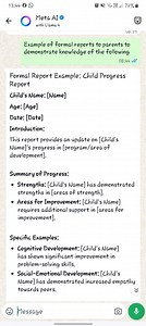 Example of formal reports to parents to demonstrate knowledge o... | Filo