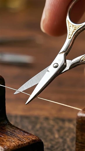 World’s Smallest Scissors vs Silk Thread #shorts #tinytools #miniaturetools