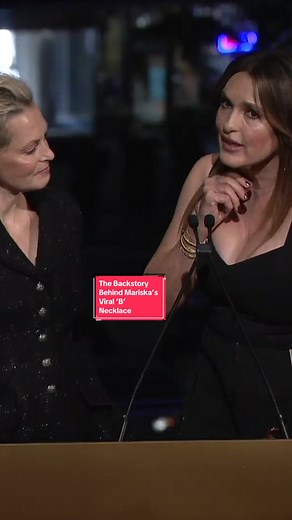Here's the backstory behind the viral clip of #MariskaHargitay's 'B' necklace on the #GlamourWOTY red carpet. Turns out, the B stands for more than #BrookeShields, a lot more. Read the 2021 Glamour Woman of the Year's full toast to her friend at the link in bio.