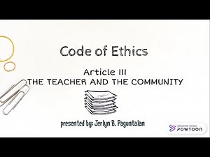 What is Article III- The Teacher and the Community (Code of Ethics)?