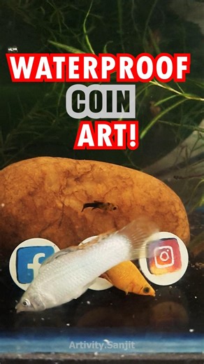 Painting 3 Viral Logos on 1 Rupee Coins! | Waterproof Miniature Art 🌊 #artivitysanjit #miniatureart