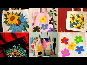 30 + Hand Painted Tote Bags Designs | Canvas Tote Bags For Ladies | Hand Bags Ideas