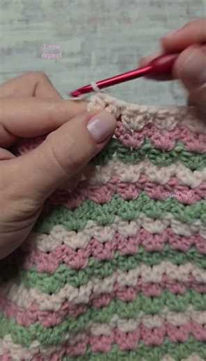 Cluster V Stitch 1 Row Repeat Crochet Pattern | Crochet Stitches #crochettutorial #easycrochet