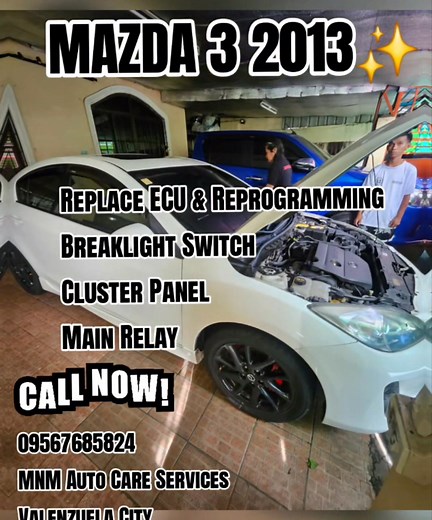 Mazda 3 2013✨️ Replace ECU & Reprogramming Cluster Panel Main Relay Breaklight Switch Thank you Sir Johan of Rizal for trusting our Team🙋‍♀️ We also offer Key Programming/ All System Diagnostic/ Advanced Maintenance Services incuding EPB, DPF, SAS Oil Reset, BMS and TPMS sensor ID relearn./ Key Learning/ Remote learning/ IMMO ECU reset/adaptation,refresh/coding Automotive Repair/Maintenance, Detailing and other Services. #mazda3 #mazda #ecu #programming #autorepair #mnmautocareservices #AutoExp