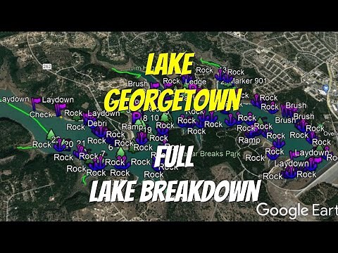 Lake Georgetown - Full Lake Breakdown - FIND THE BASS FAST!!