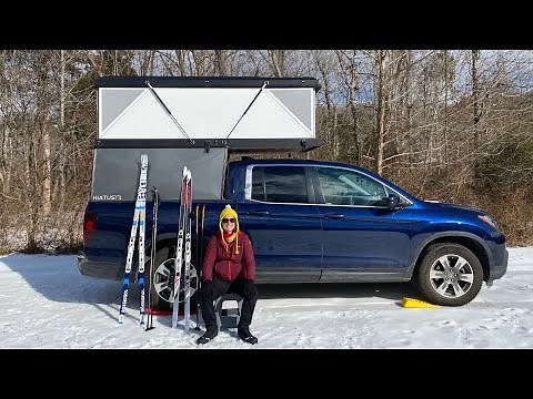 Walk through of New Hiatus Hard sided Pop up Camper on G2 Honda Ridgeline