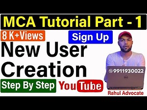 MCA tutorial Part-1 | Create user Id on MCA | New user creation on MCA