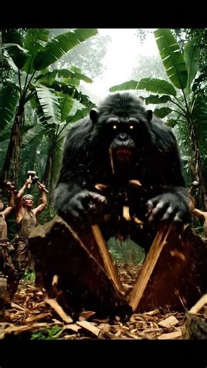 Rescued Orangutan Black from large log #animation #wildlife #jungle #animals