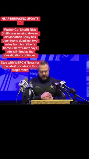 So many prayer for this sweet baby and those who loved him. #HEARTBREAKING UPDATE 💔 Walker Co. Sheriff Nick Smith says missing 4-year-old Jonathan Boley has been found dead just two miles from his father’s home. Sheriff Smith says info is limited as the investigation continues. Stay with WBRC 6 News for the latest updates in this tragic story #missing #johnathanboyle #missingchild #jasperalabama