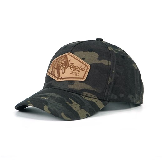 Camo Snapback Hat Wolf Leather Patch Adjustable Outdoor Cap - Etsy