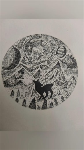 Let's learn stippling art 🤩 #artscraft #pintrestinspired #stipple #shorts