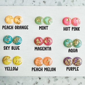 Gold Leaf Resin Cabochons: 10mm Faceted Round Flatbacks, DIY Earring Supplies (10 Piece) - Etsy