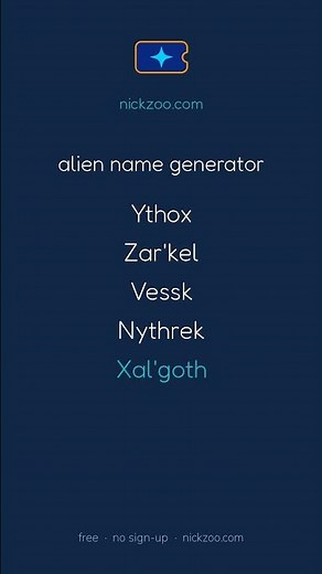 Alien name generator | Free Name Generator #Shorts