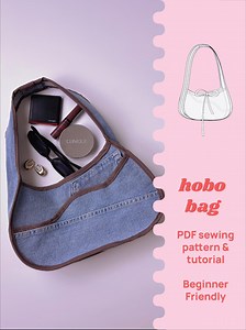 Hobo Bag Sewing Pattern | Video Tutorial | Beginner Friendly - Etsy