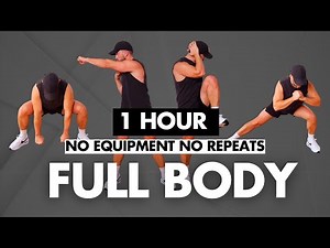 1 Hour Full Body Workout at Home – No Repeat Strength & Cardio Burn