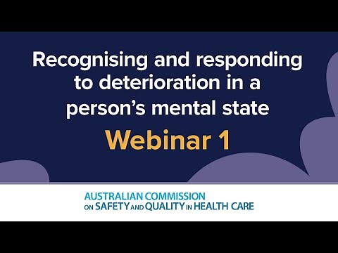 Recognising and responding to deterioration in a person’s mental state Webinar series