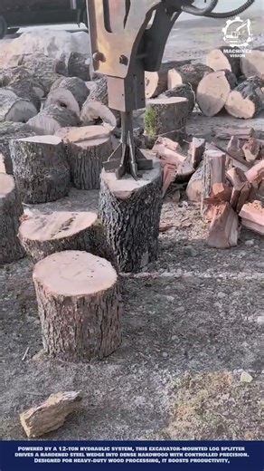 Excavator Wood Splitter Attachment