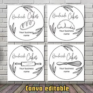 Bakery Logo Template: Editable Food Business Branding (canva) - Etsy