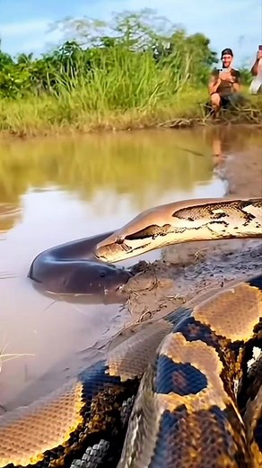Python vs electric eel 🤯🐍 #animals #wildlife #trending | Riteek Kashyap