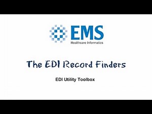 EDI Utility Toolbox Training: (4) EDI Record Finders
