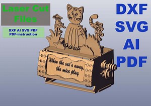 New! Automata Kit, Toy, Digital Svg Laser Cut File, Cat and Mice, Photo Frame With a Proverb/message/photo, Fidget, STEM / STEAM Kit, Cat - Etsy
